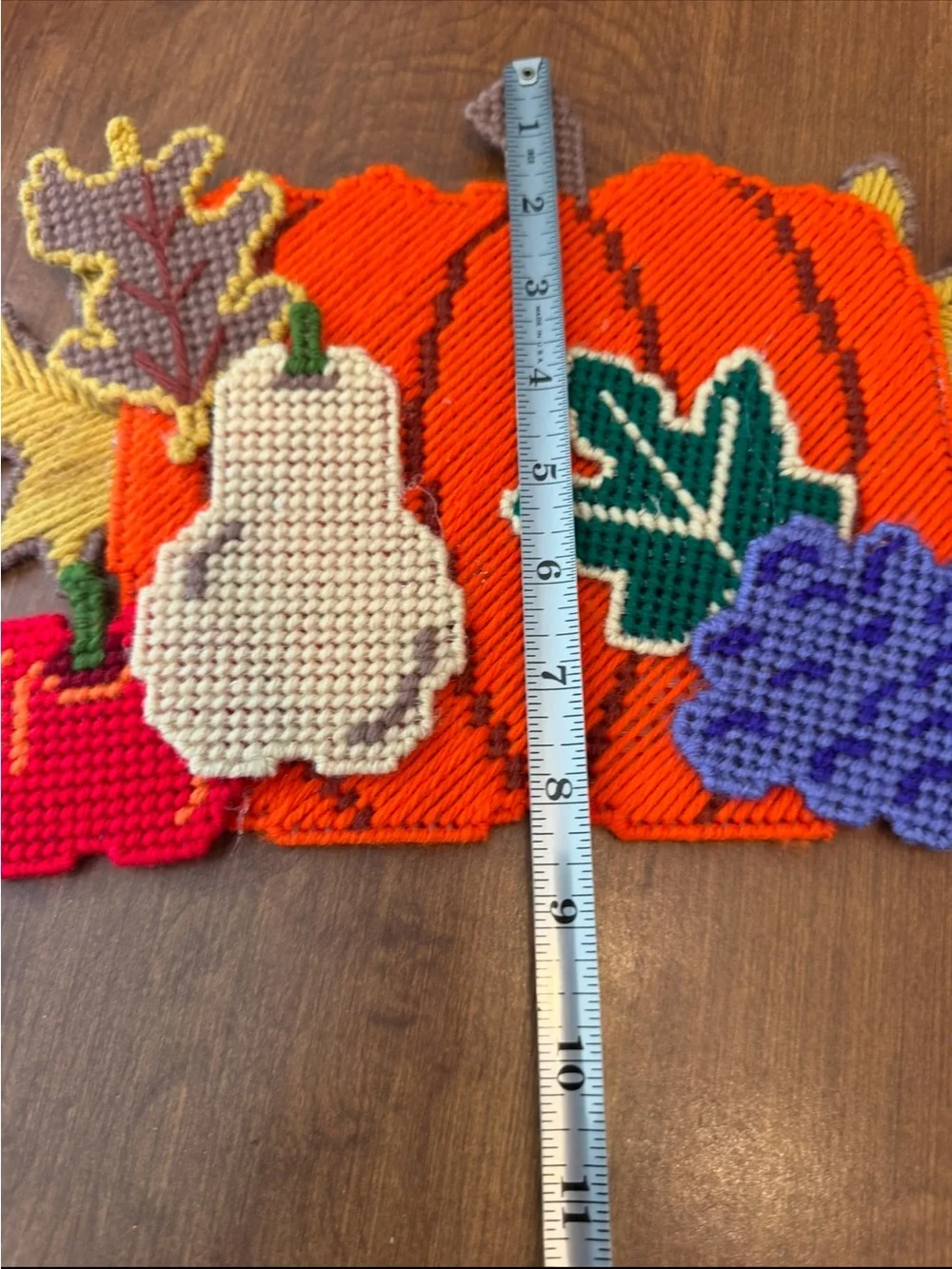 Handmade Autumn Pumpkin Patch Wall Decor Orange, Purple, Green, Cream